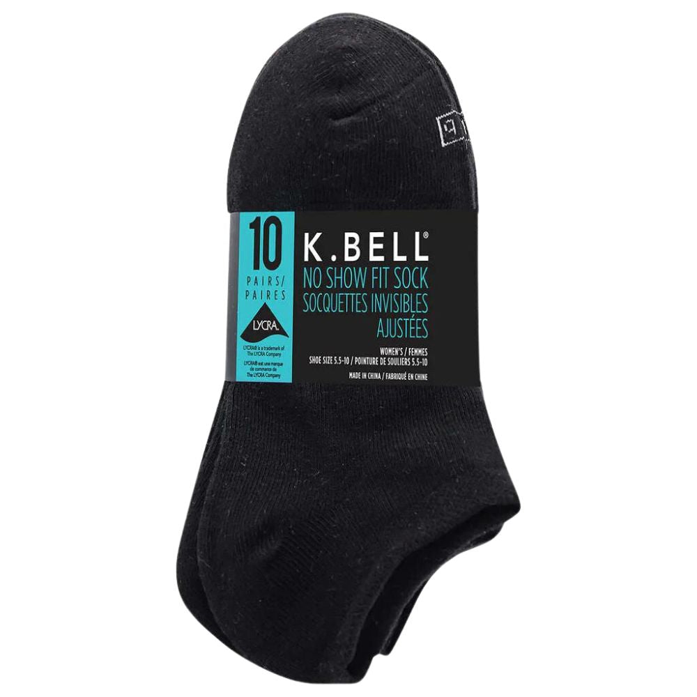 K.Bell - Women's Invisible Base Socks (10 Pair Pack)