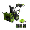 Greenworks - Souffleuse à neige à deux étages, 80 V, 24 po