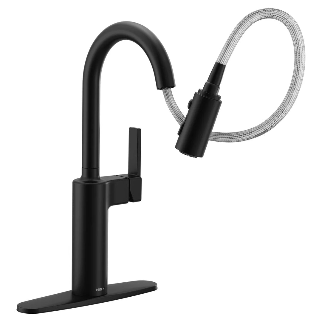 Moen - Robinet de cuisine à poignée unique et douchette extractible Nilain