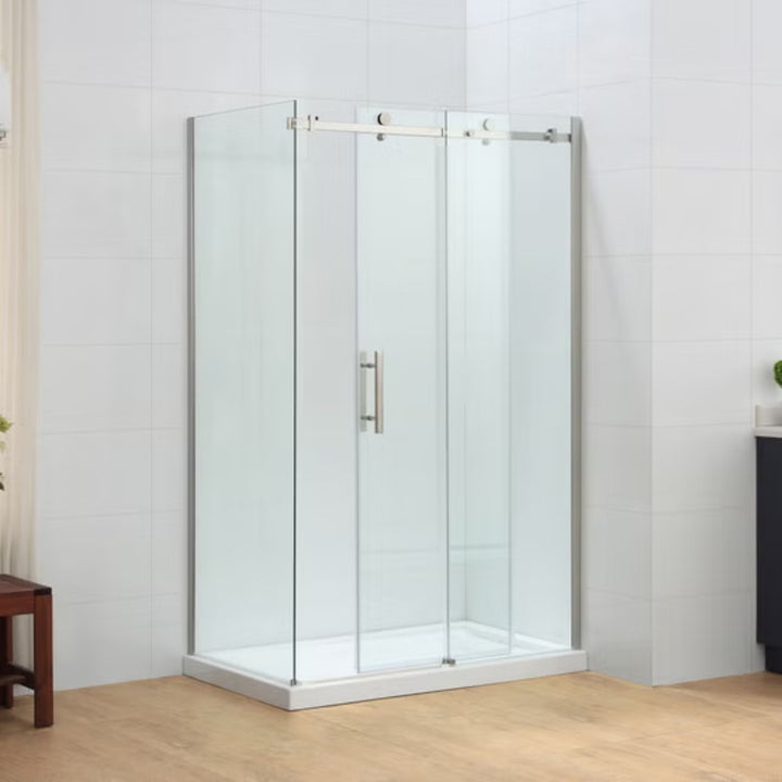 Ove - Douche en coin Kelsey de 48 x 32 po avec base