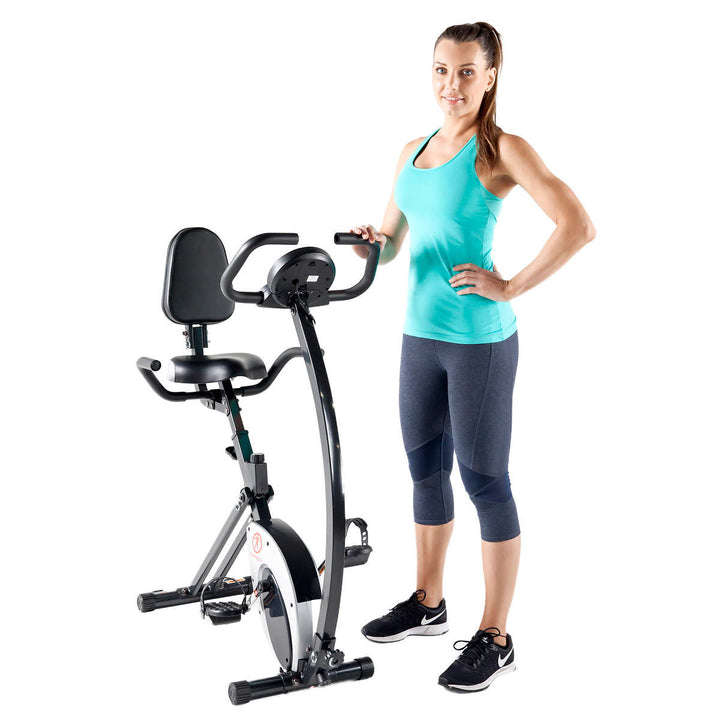 Marcy Foldable Exercise Bike with High Back Seat