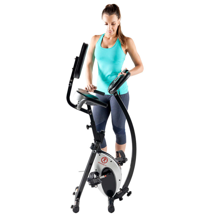 Marcy Foldable Exercise Bike with High Back Seat