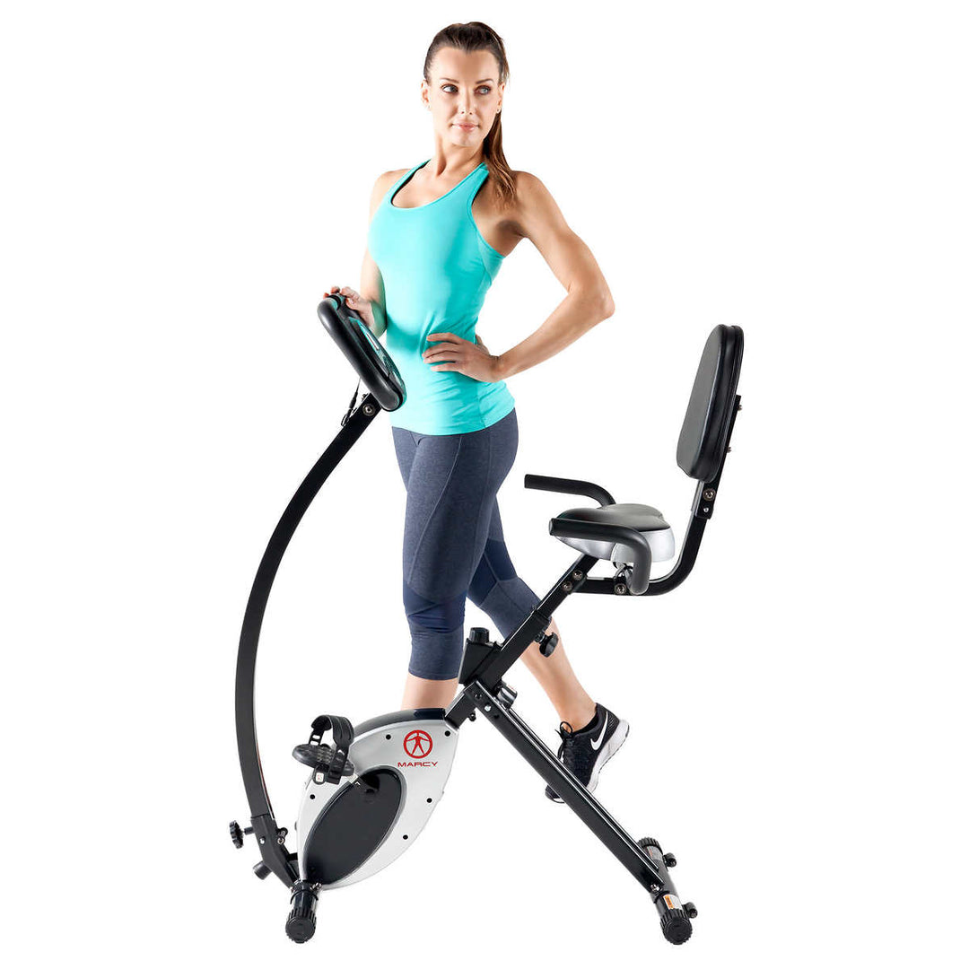 Marcy Foldable Exercise Bike with High Back Seat