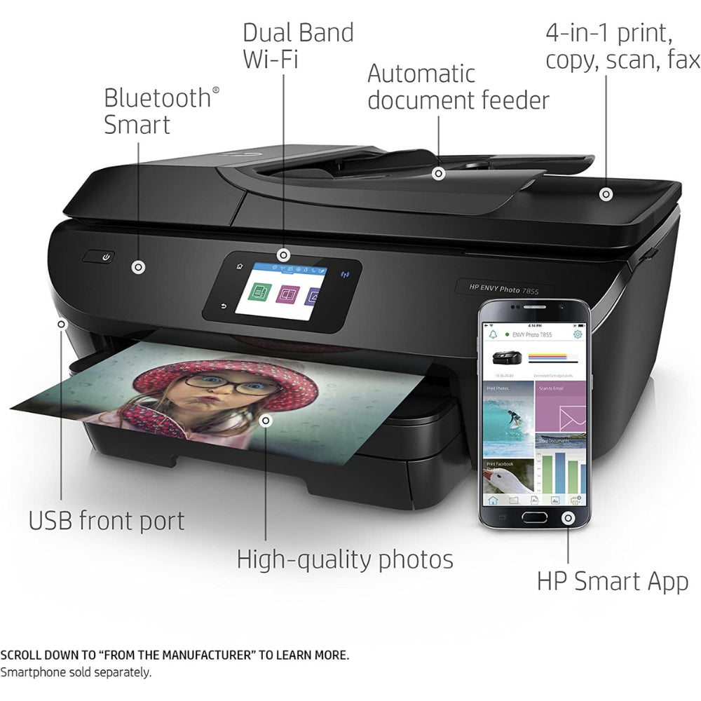 HP - All-in-One Photo Printer with Wireless Printing - K7R96A Envy Photo 7855 