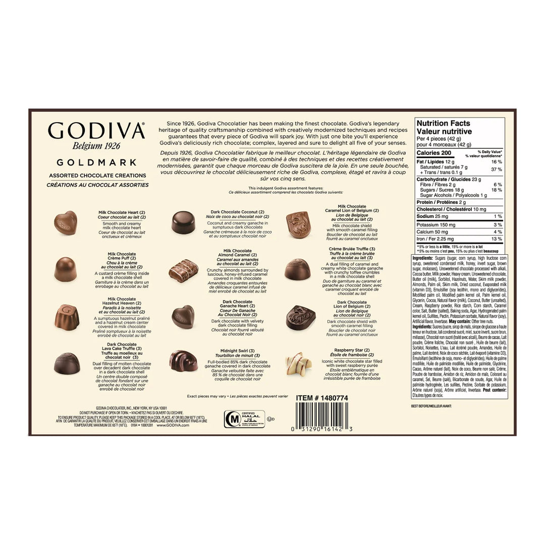 Godiva - Créations au chocolats assorties, 272 g