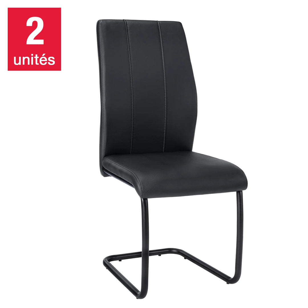 Geri - Ensemble de 2 chaises contemporain avec cadre noir