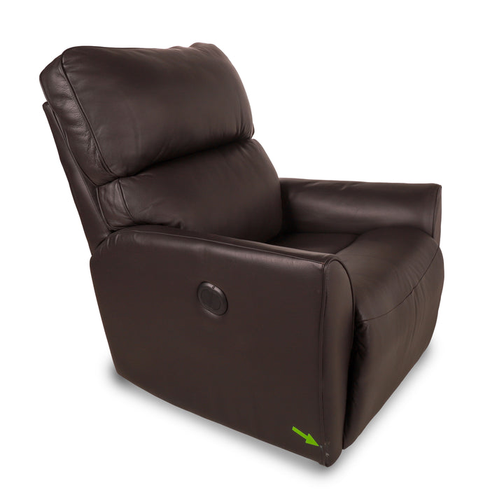 Markland Modern Wall Hugger Top-Grain Leather Power Recliner