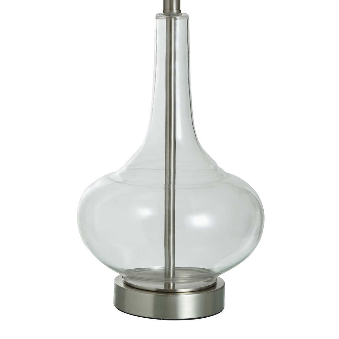 Stylecraft - 2 Glass Bottle Table Lamp with Brushed Steel Accents