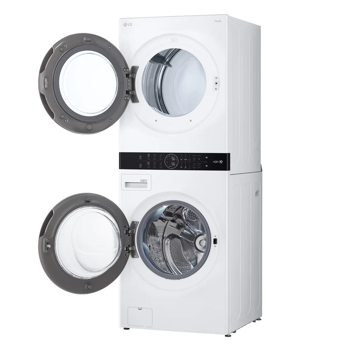 LG - Tour de lavage à chargement frontal, laveuse de 5,2 pi³ et sécheuse électrique de 7,4 pi³