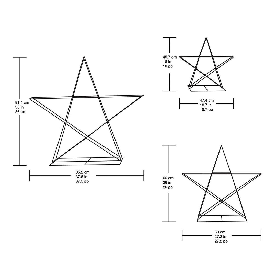 Ensemble de 3 étoiles avec lumières à DEL