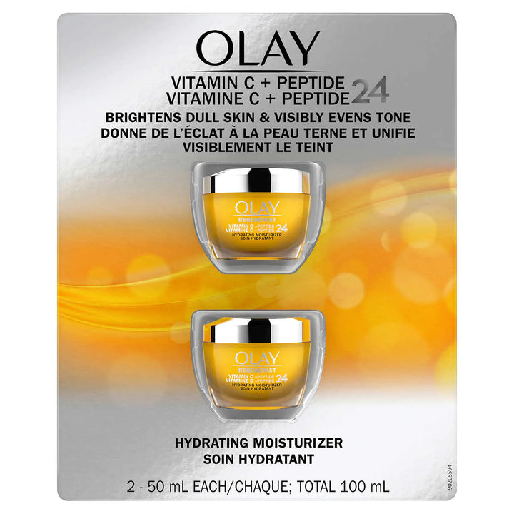 Olay Vitamin C + Peptide Replenisher 24 Face Moisturizers - 2 x 50ml