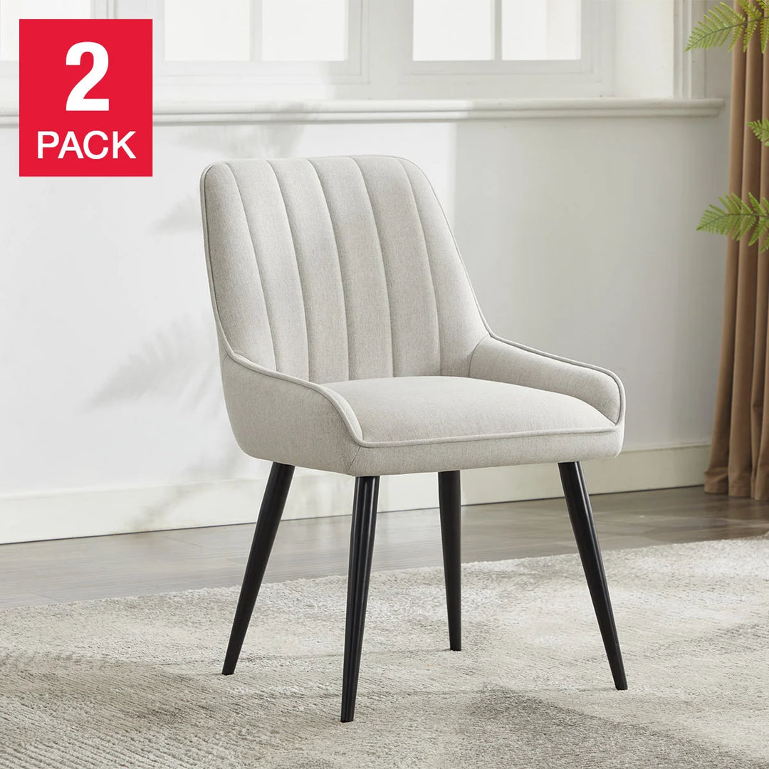 Gemini - Chaises de salle à manger en tissu, paquet de 2