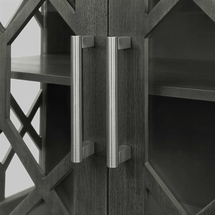 Loxley Rowe - Ari armoire d'appoint avec portes en verre, gris orageux