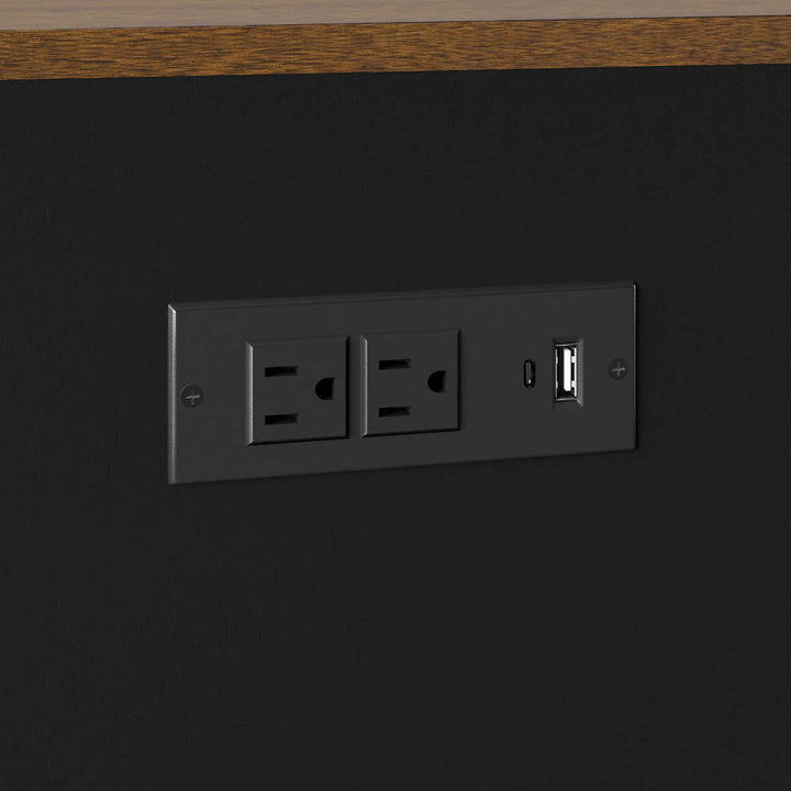 Tresanti - Table d'appoint noire avec alimentation - Nathaniel