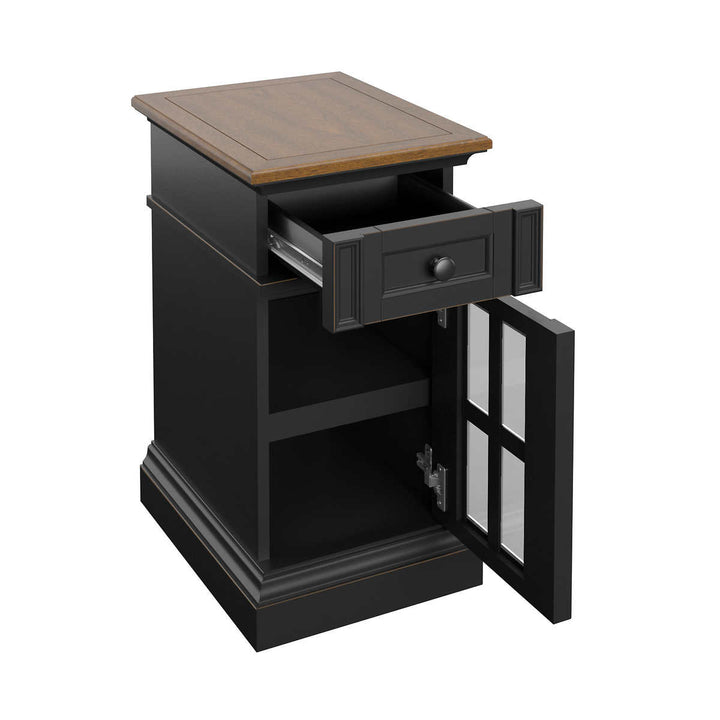 Tresanti - Table d'appoint noire avec alimentation - Nathaniel