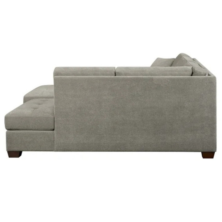 Thomasville Miles - 3-piece fabric sectional with right-facing configuration and storage ottoman