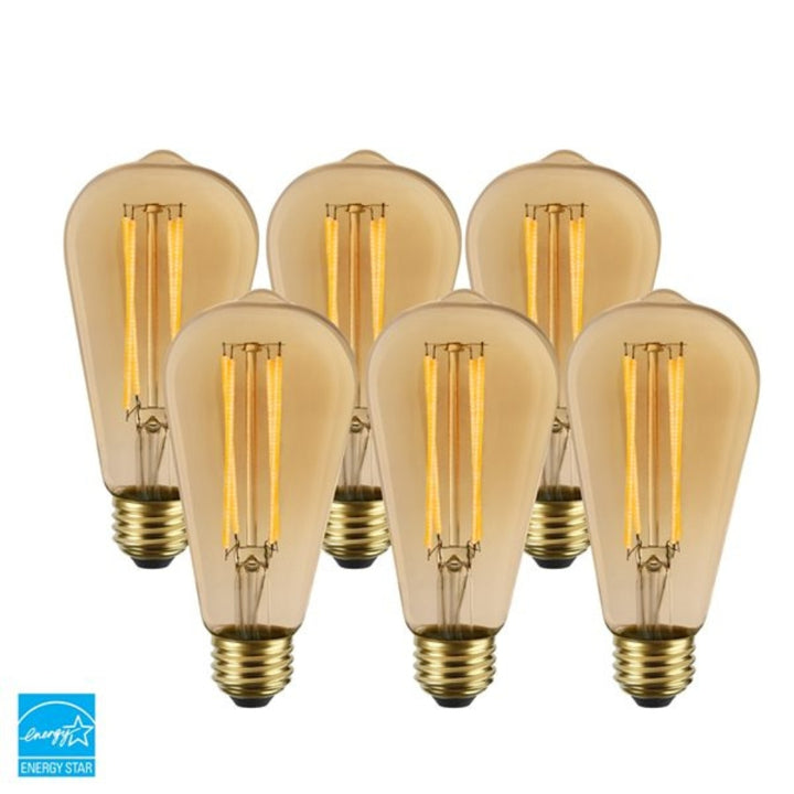 Luminus - Set of 6 vintage ST19 amber LED bulbs