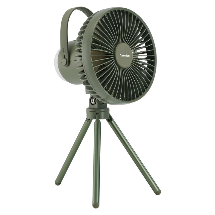 Camelion - Ventilateur de camping rechargeable avec lampe à DEL