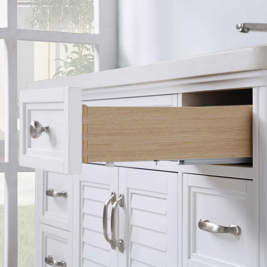 Northridge Home - Meuble-lavabo Augusta de 48 po à portes réversibles à persienne