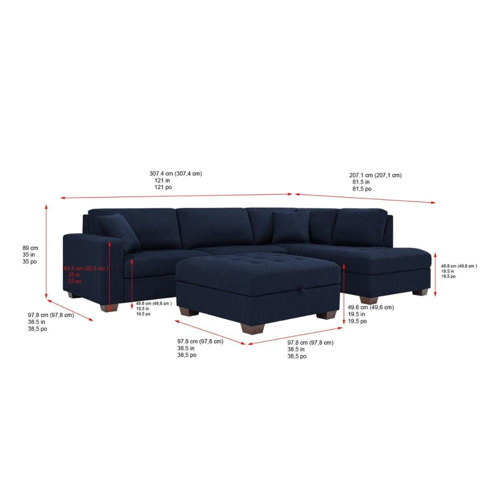 Thomasville - Sectionnel avec pouf de rangement