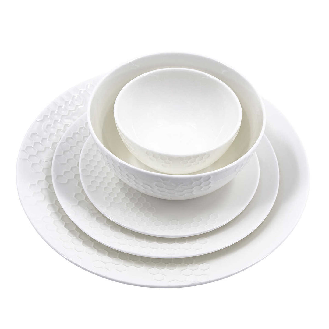 Mikasa - Service de vaisselle, 40 pièces - Tarala Honeycomb Bone China