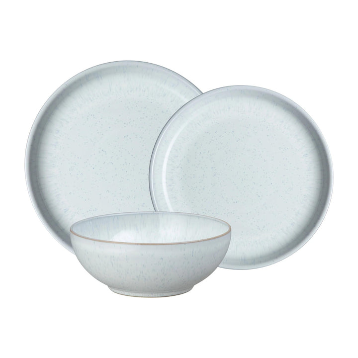 Denby  - Service de vaisselle en grès - White Speckle, 12 Pièces