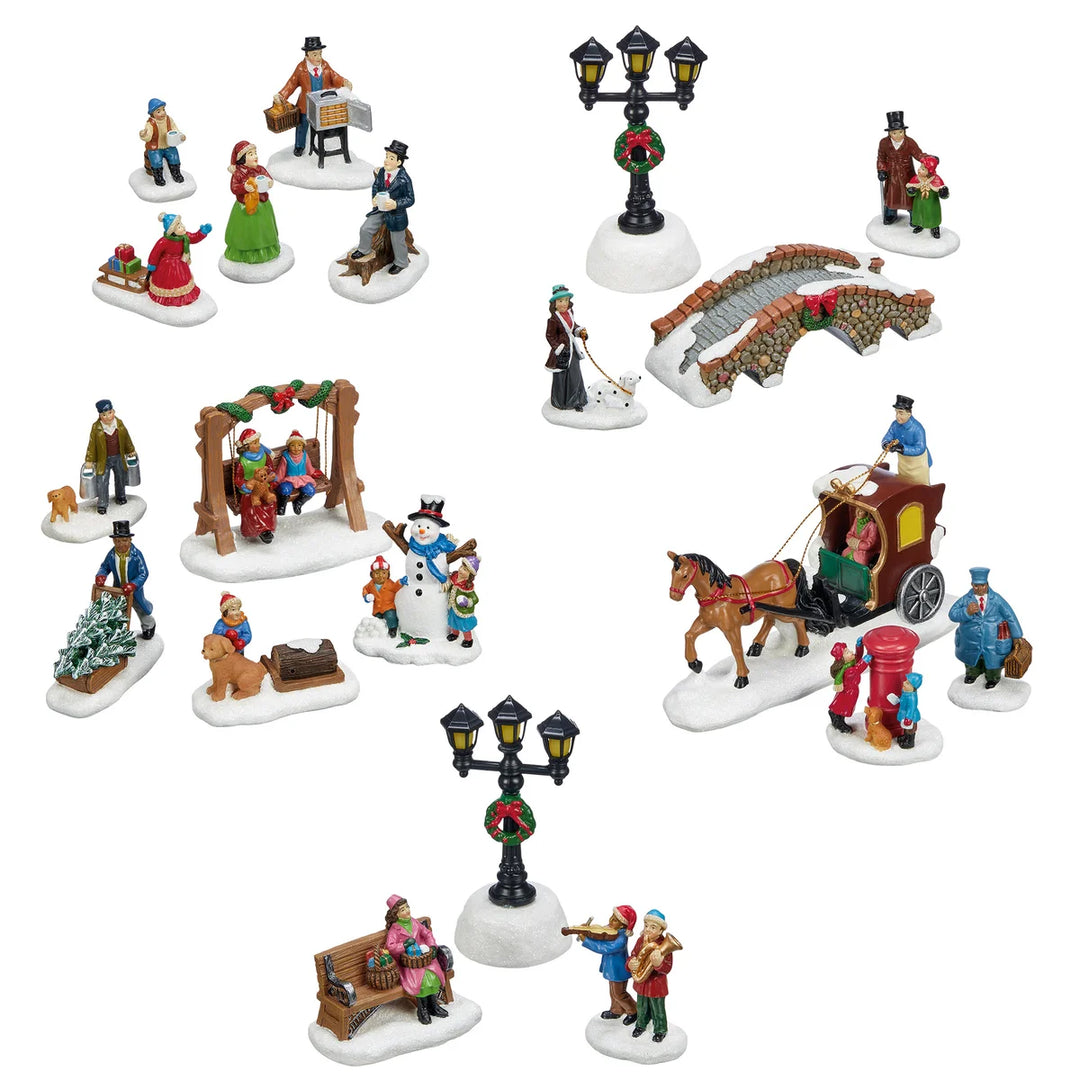 30-Piece Christmas Village Set with Lights and Music