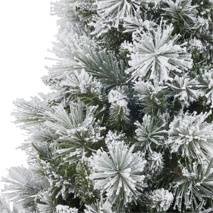 Sapin de Noël artificiel à paillettes floquées pré-éclairé en pot de 1,37 m