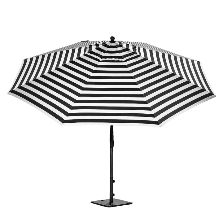 SunVilla - Parasol rond en aluminium Cabana Stripe de 11 pi