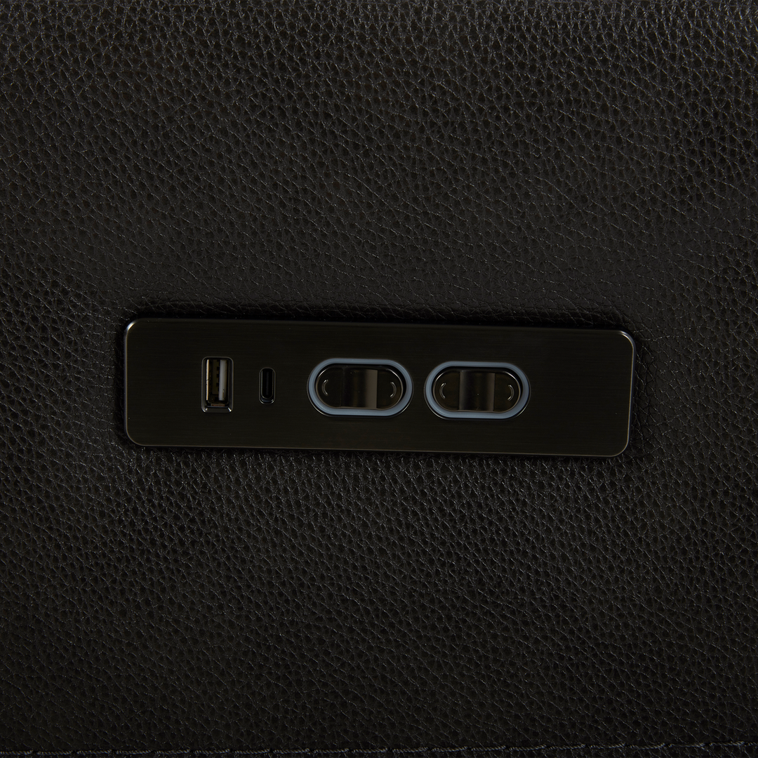 Aiden & Ivy - Sofa en cuir pleine fleur avec inclinaison motorisé