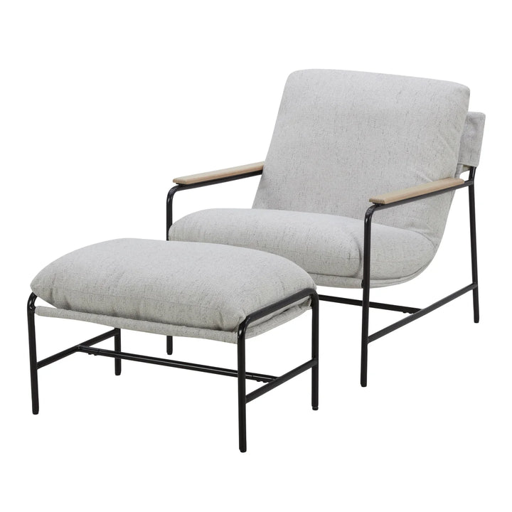 Aiden & Ivy Fabric Chair with Ottoman