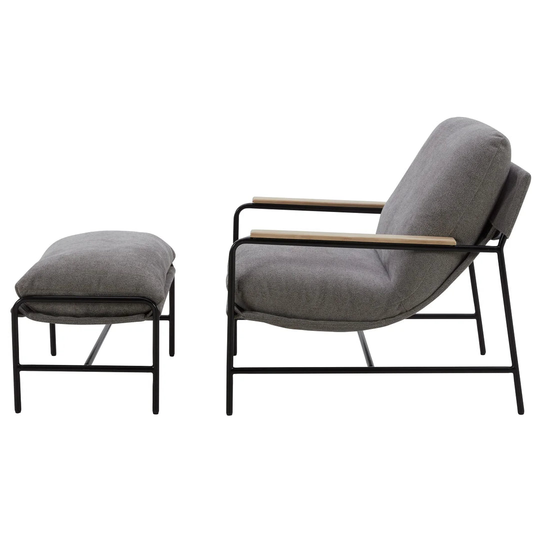 Aiden & Ivy Fabric Chair with Ottoman