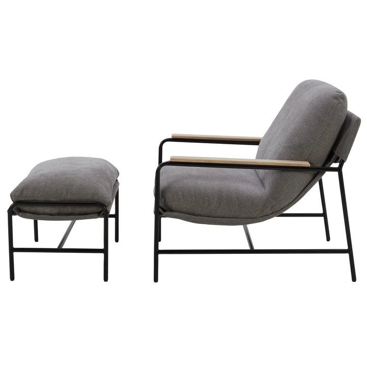 Aiden & Ivy Fabric Chair with Ottoman