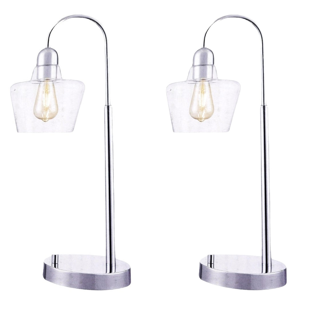 Valencia - Set of 2 Table Lamps with Glass Shades