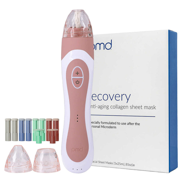 PMD - Appareil de soins pour la peau Personal Microderm Elite Pro + 5 masques en tissu