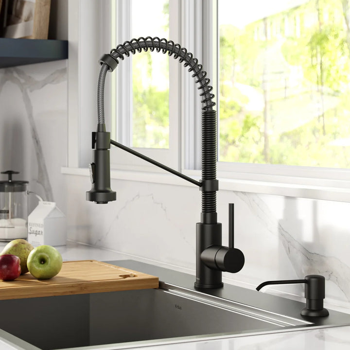Kraus - Bolden 18" Pull-Down Faucet with Soap Dispenser