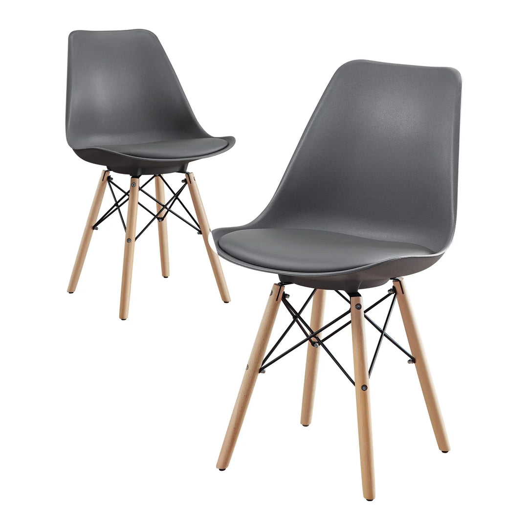 Bayside Furnishings - Ensemble de 2 chaises d'appoint capitonnées en cuir Eiffel