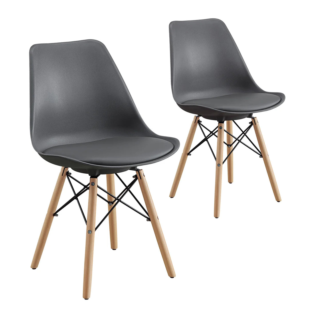 Bayside Furnishings - Ensemble de 2 chaises d'appoint capitonnées en cuir Eiffel