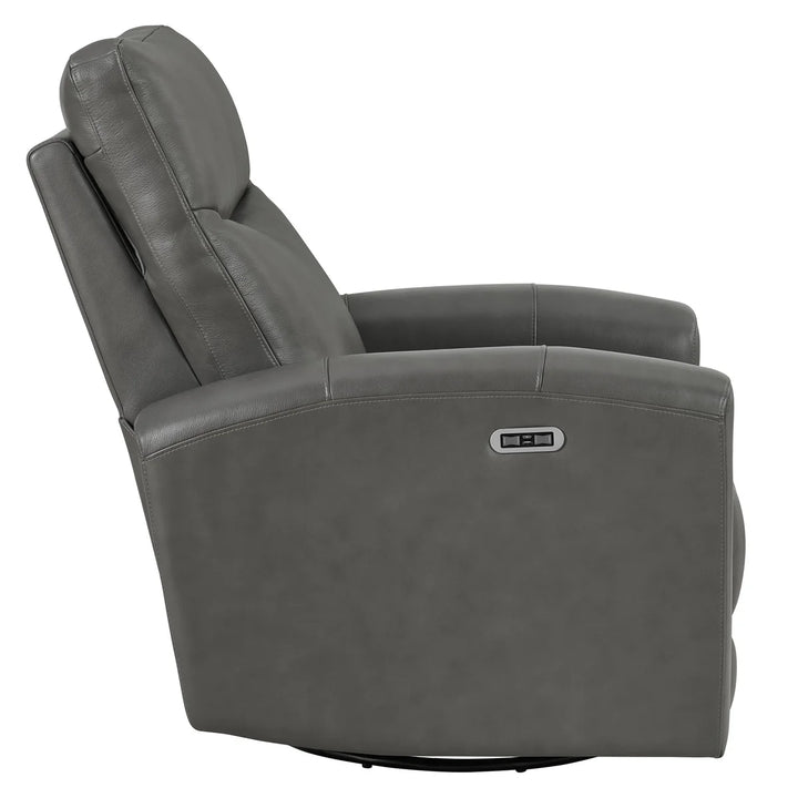 Northridge Home - Fauteuil en cuir pleine fleur pivotant à inclinaison motorisée