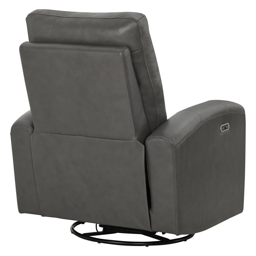 Northridge Home - Fauteuil en cuir pleine fleur pivotant à inclinaison motorisée