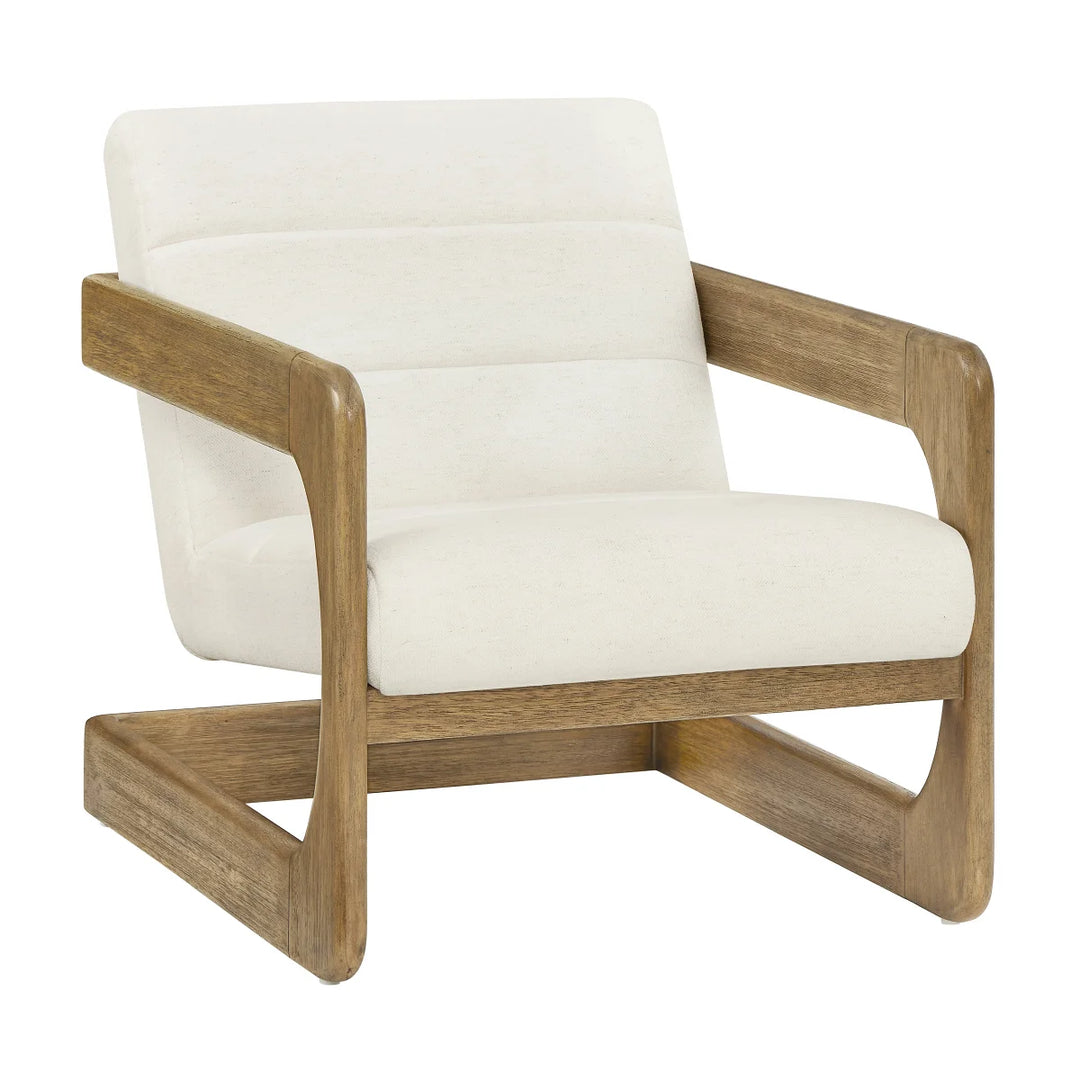 Thomasville Fabric Accent Chair with Wood Base