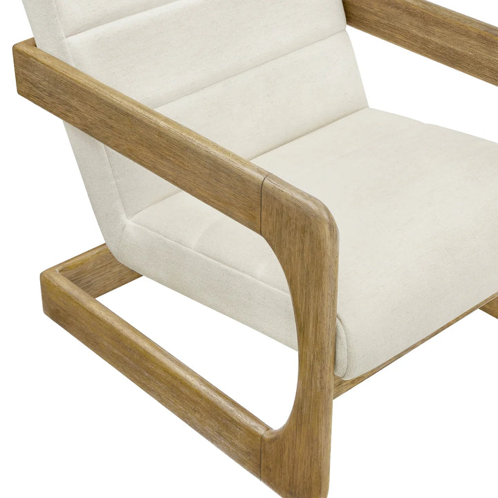 Thomasville Fabric Accent Chair with Wood Base