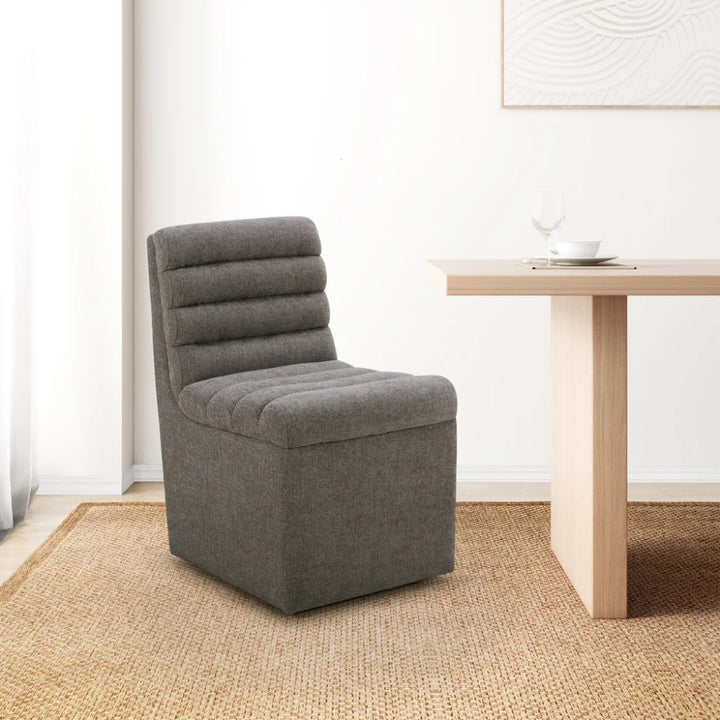 Aiden & Ivy - Fabric Armless Dining Chair with Casters