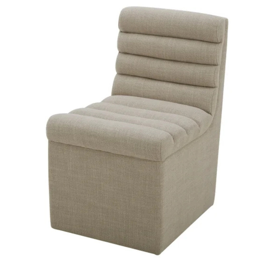 Aiden & Ivy - Fabric Armless Dining Chair with Casters