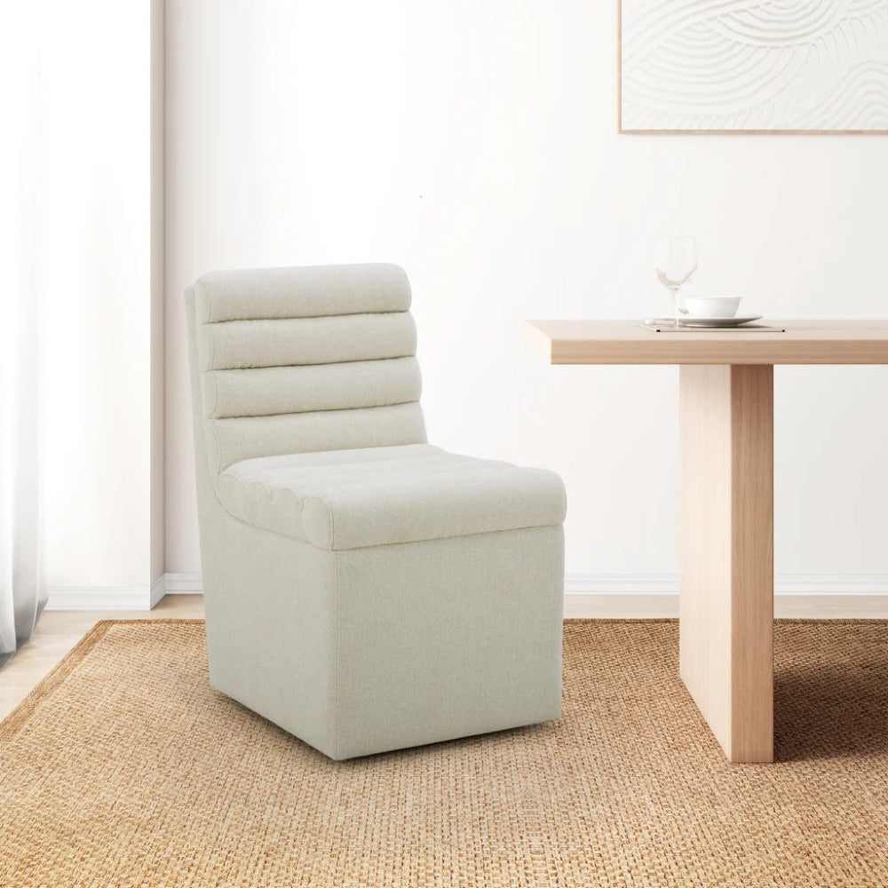 Aiden & Ivy - Fabric Armless Dining Chair with Casters