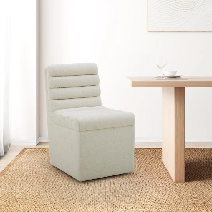 Aiden & Ivy - Fabric Armless Dining Chair with Casters