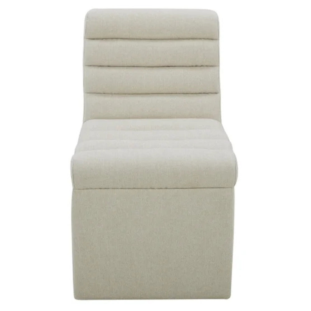 Aiden & Ivy - Fabric Armless Dining Chair with Casters