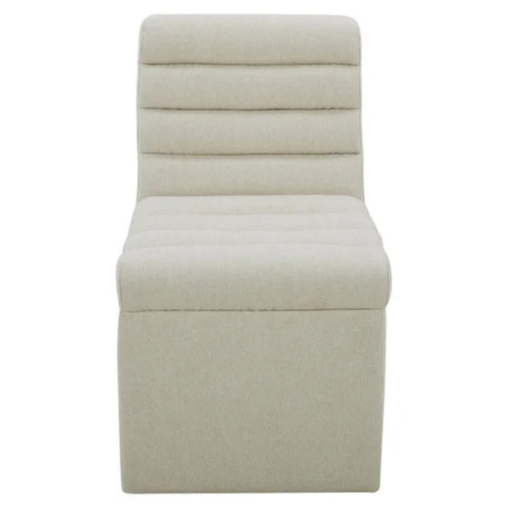 Aiden & Ivy - Fabric Armless Dining Chair with Casters