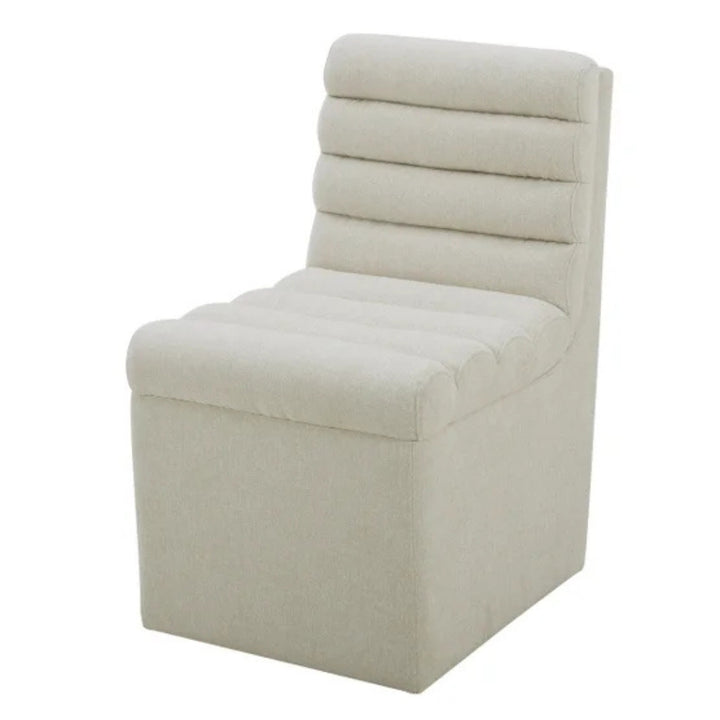 Aiden & Ivy - Fabric Armless Dining Chair with Casters