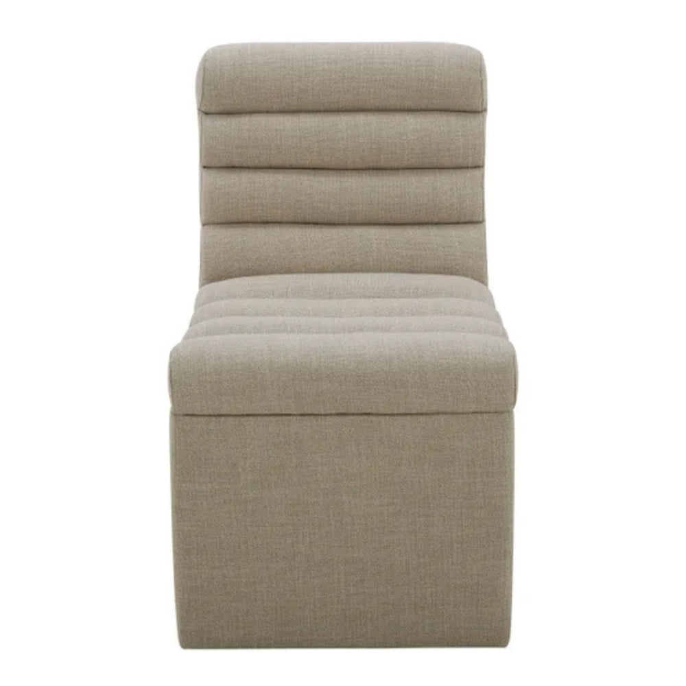 Aiden & Ivy - Fabric Armless Dining Chair with Casters